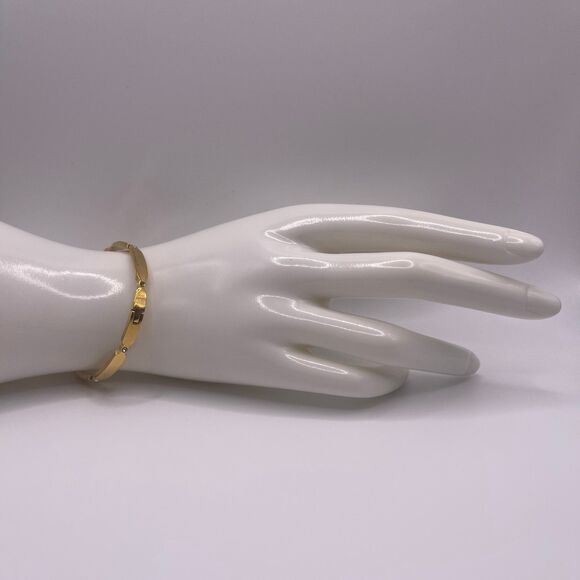 Saks Fifth Avenue Women's Gold Tone Rhinestone Gem Love Bangle Bracelet - Picture 4 of 10